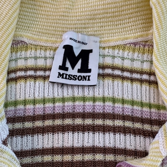 Missoni Striped Ribbed Knit Top in Yellow, Green, Brown and Cream, lilac - Picture 2 of 6